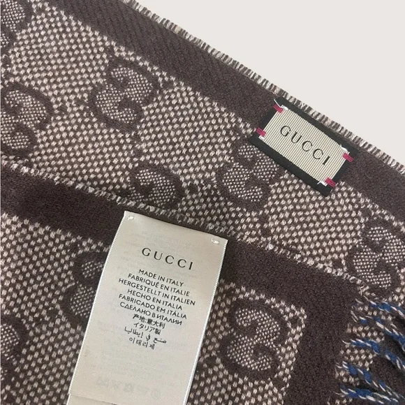 Authentic Gucci Brown & Blue Scarf - Picture 3 of 6